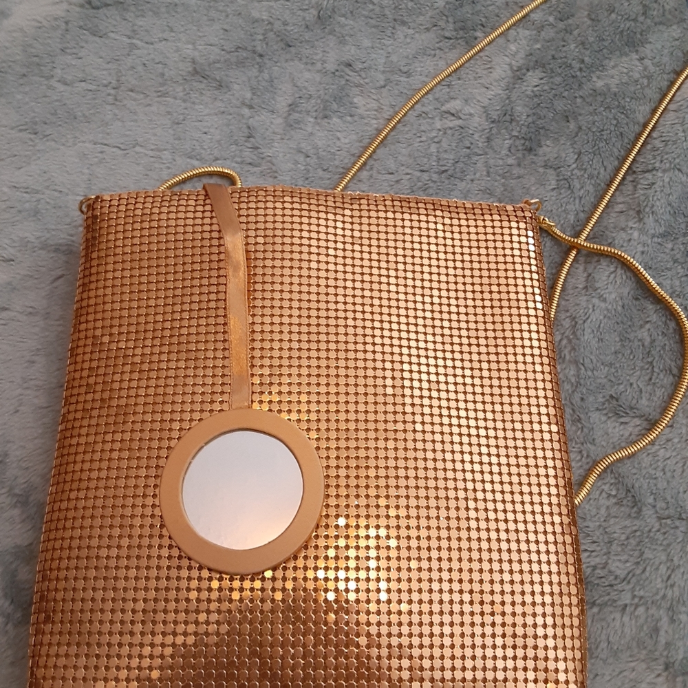 Valerie Stevens Gold Mettalic Shoulder Bag